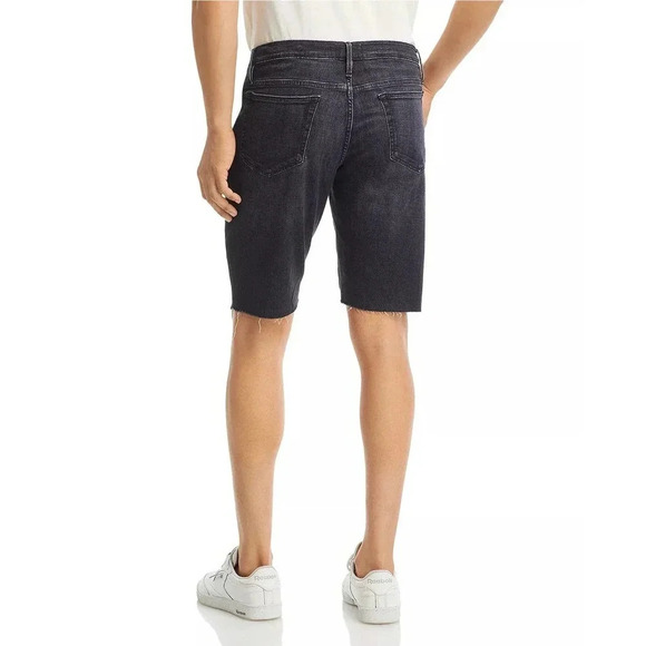 NWT FRAME DENIM L'homme Cut Off Denim Shorts - Black Denim Distressed - Picture 2 of 8